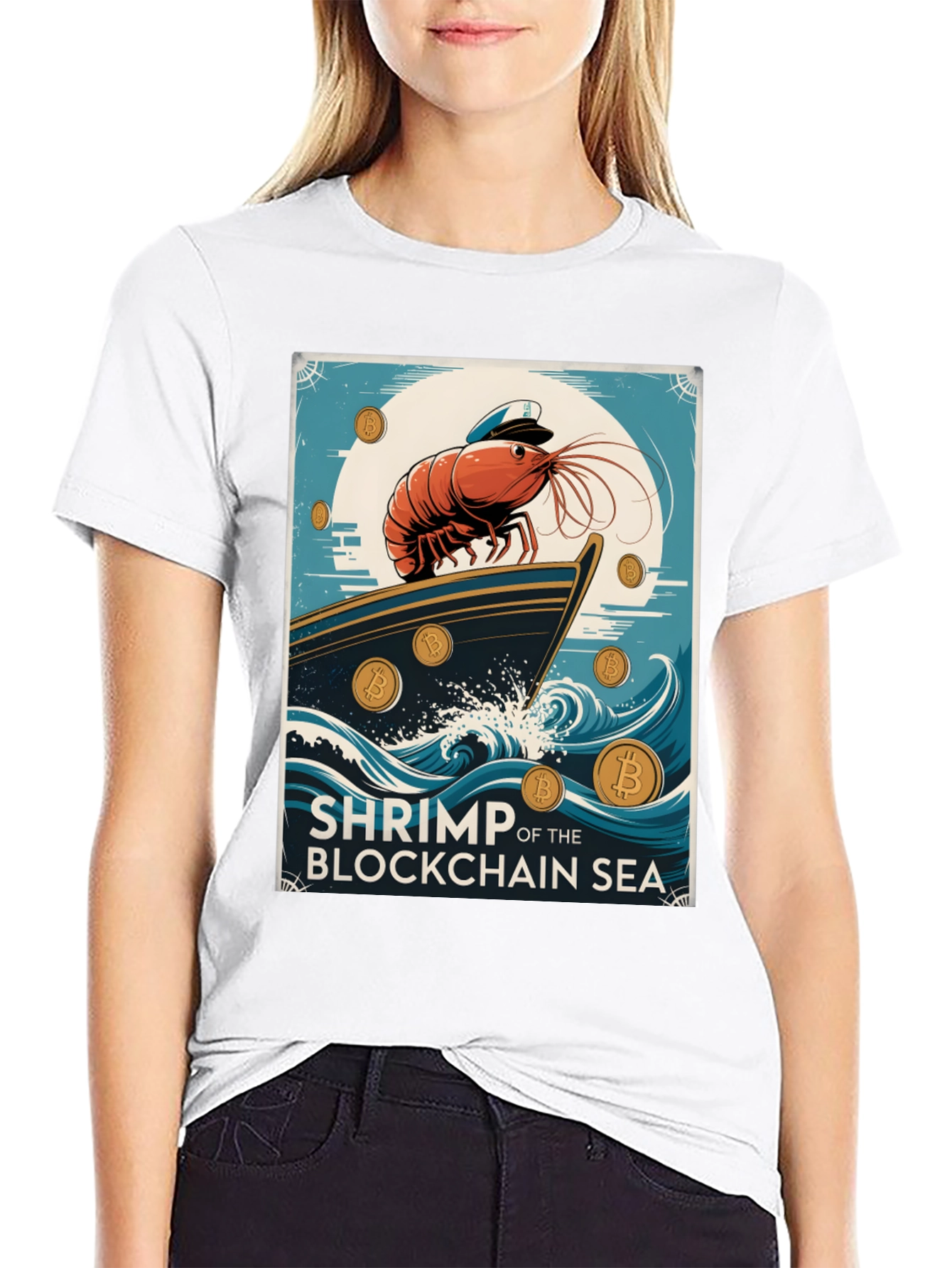 Shrimp Blockchain Sea Graphic Tee