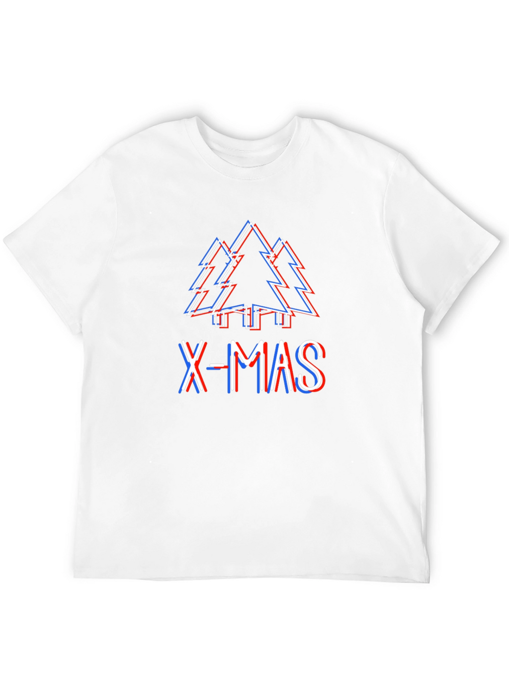 X-Mas Tree Glitch Black T-Shirt - Holiday Festive Wear