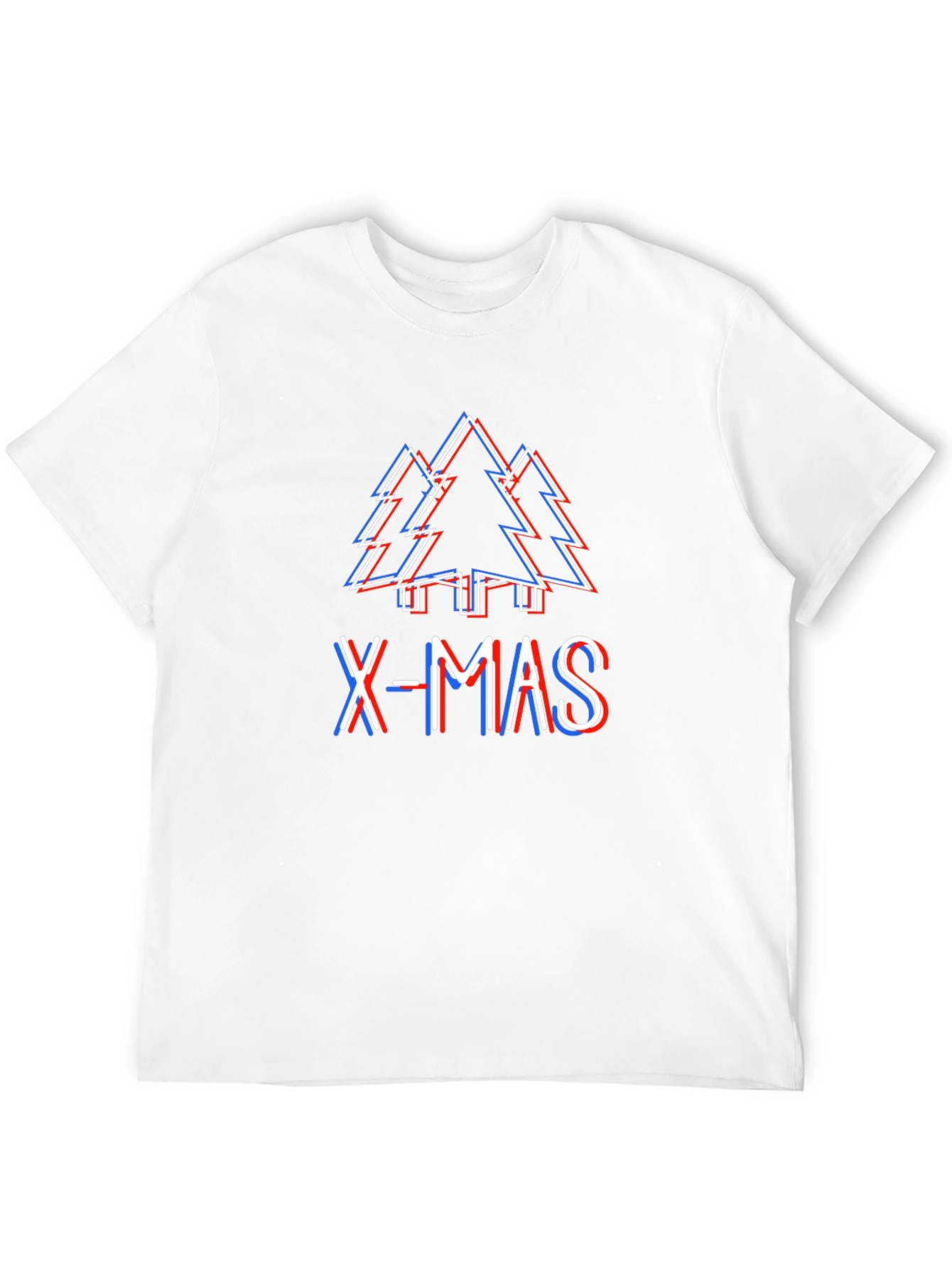 X-Mas Tree Glitch Black T-Shirt - Holiday Festive Wear
