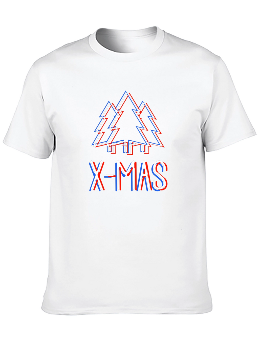 X-Mas Tree Glitch Black T-Shirt - Holiday Festive Wear