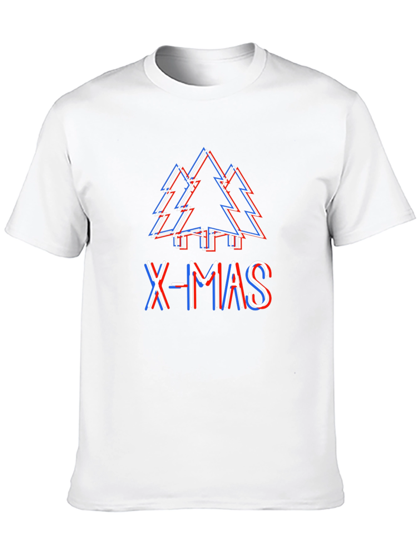 X-Mas Tree Glitch Black T-Shirt - Holiday Festive Wear