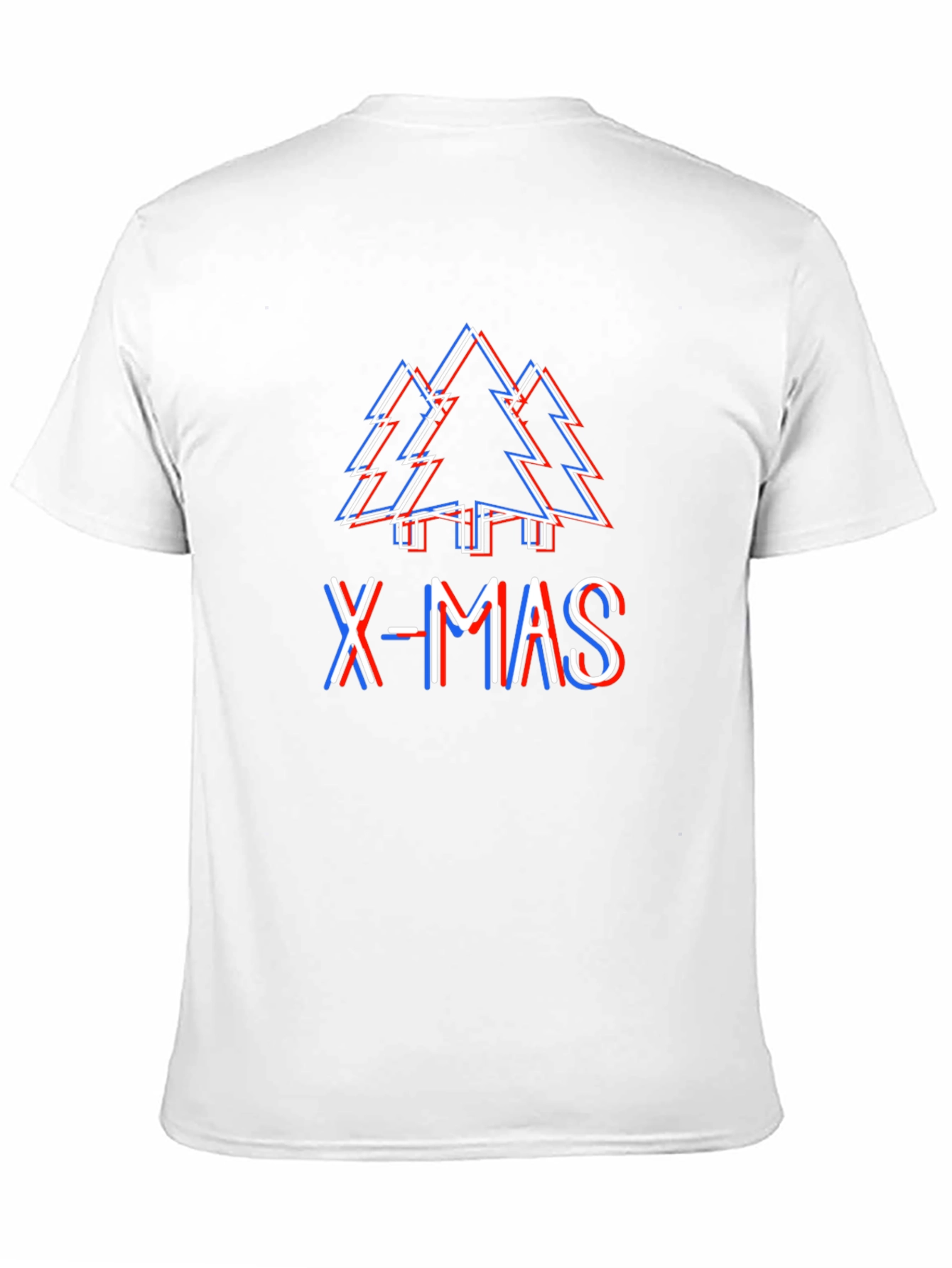 X-Mas Tree Glitch Black T-Shirt - Holiday Festive Wear