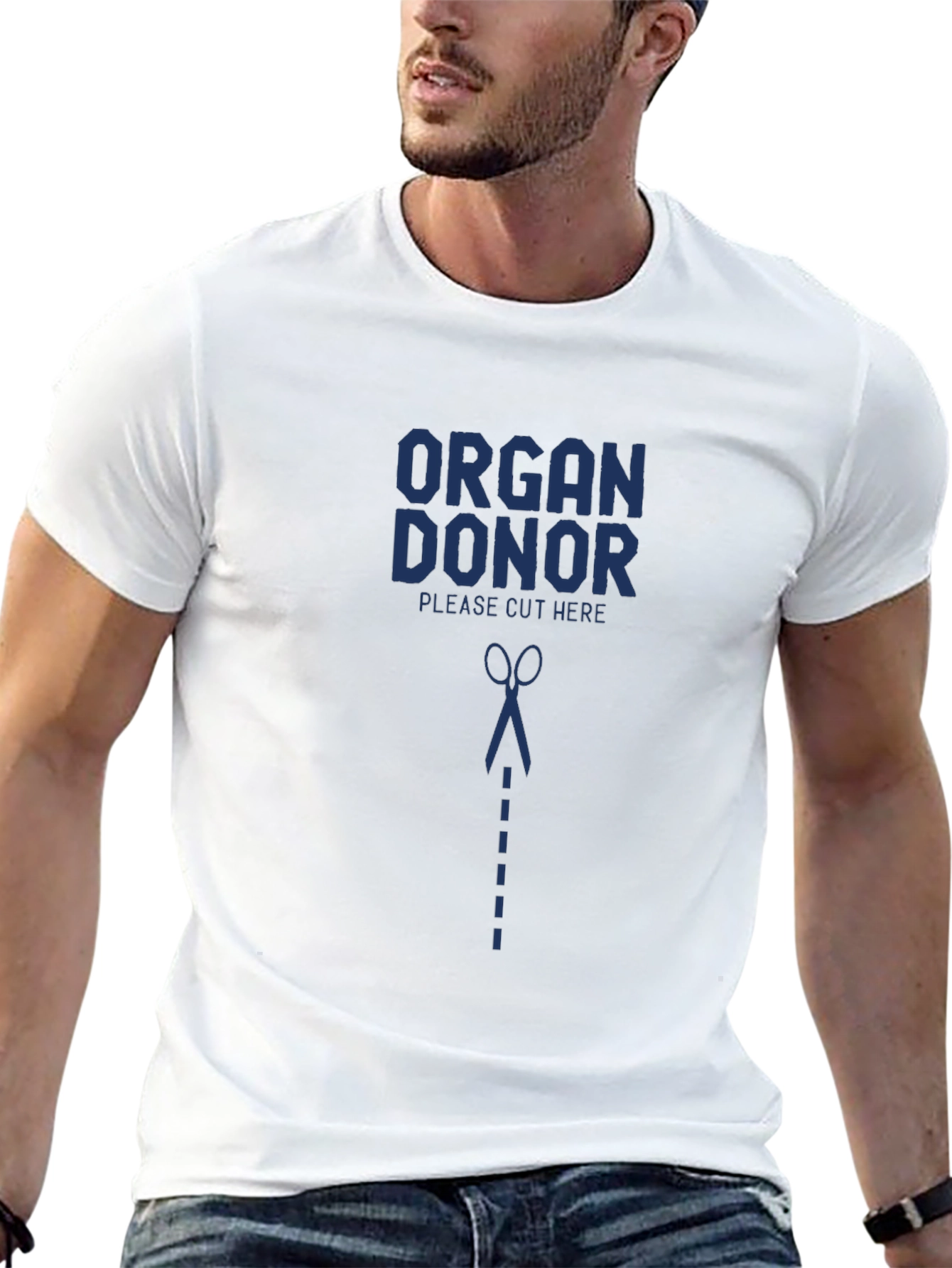 Organ Donor Please Cut Here Graphic T-Shirt