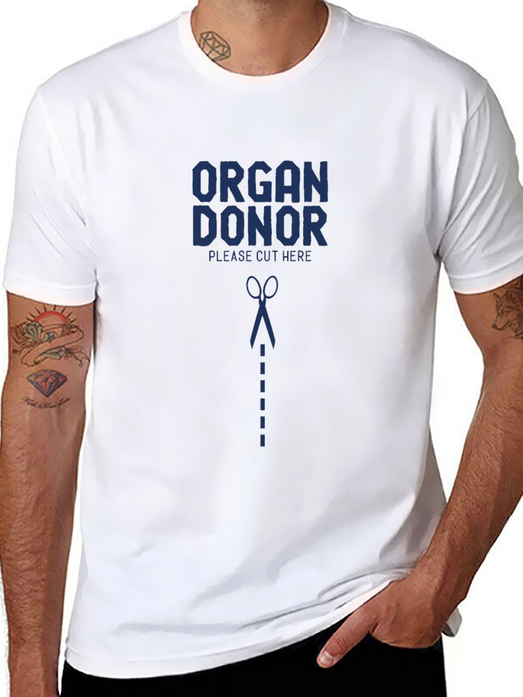 Organ Donor Please Cut Here Graphic T-Shirt