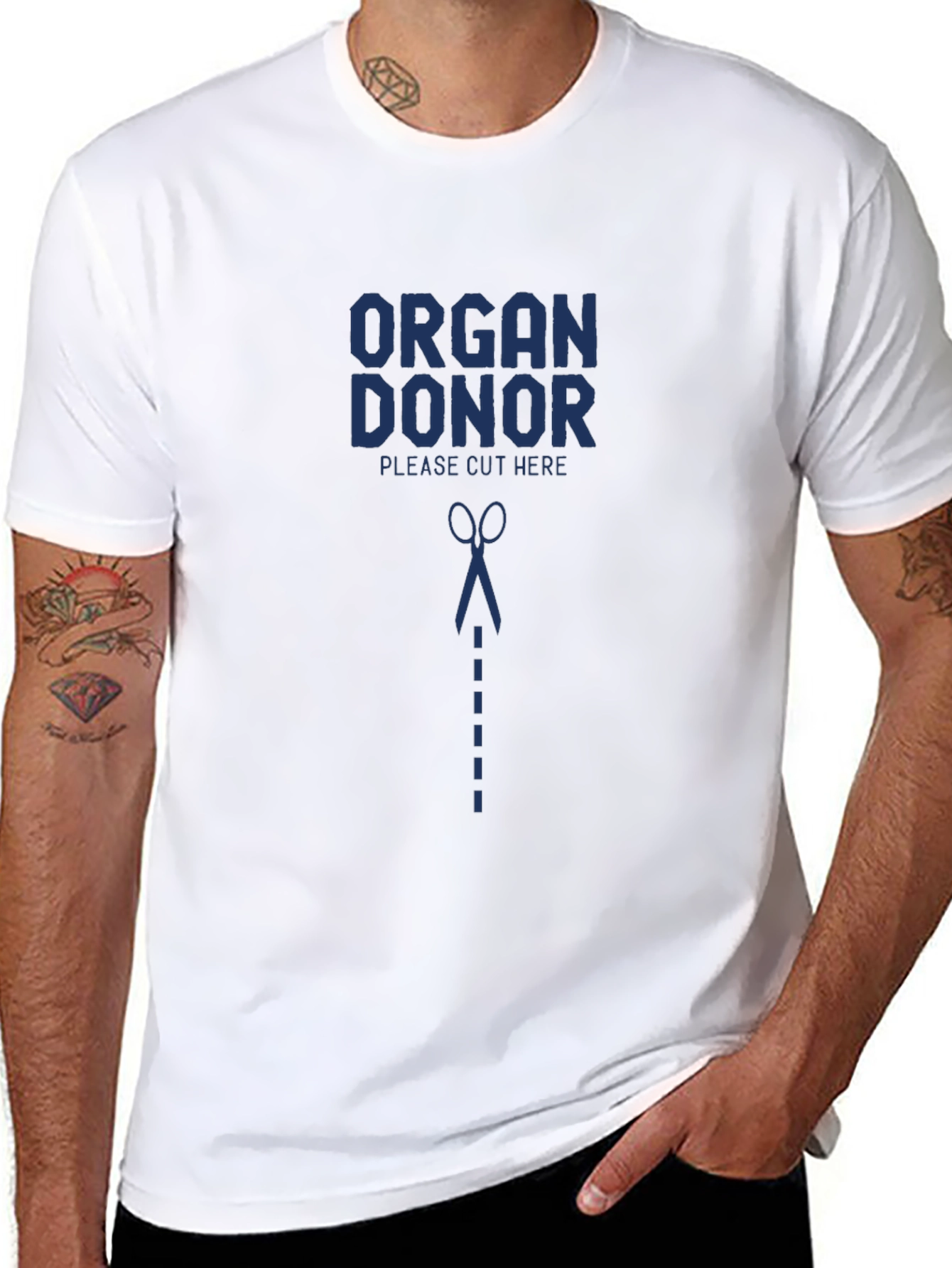 Organ Donor Please Cut Here Graphic T-Shirt