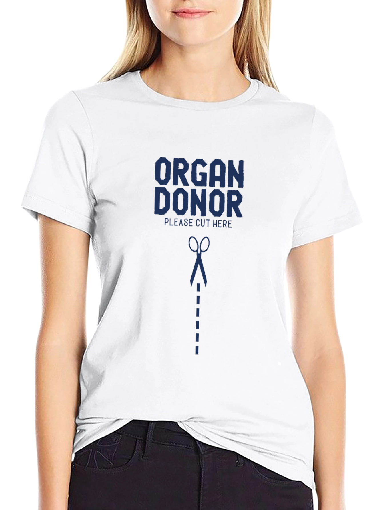 Organ Donor Please Cut Here Graphic T-Shirt