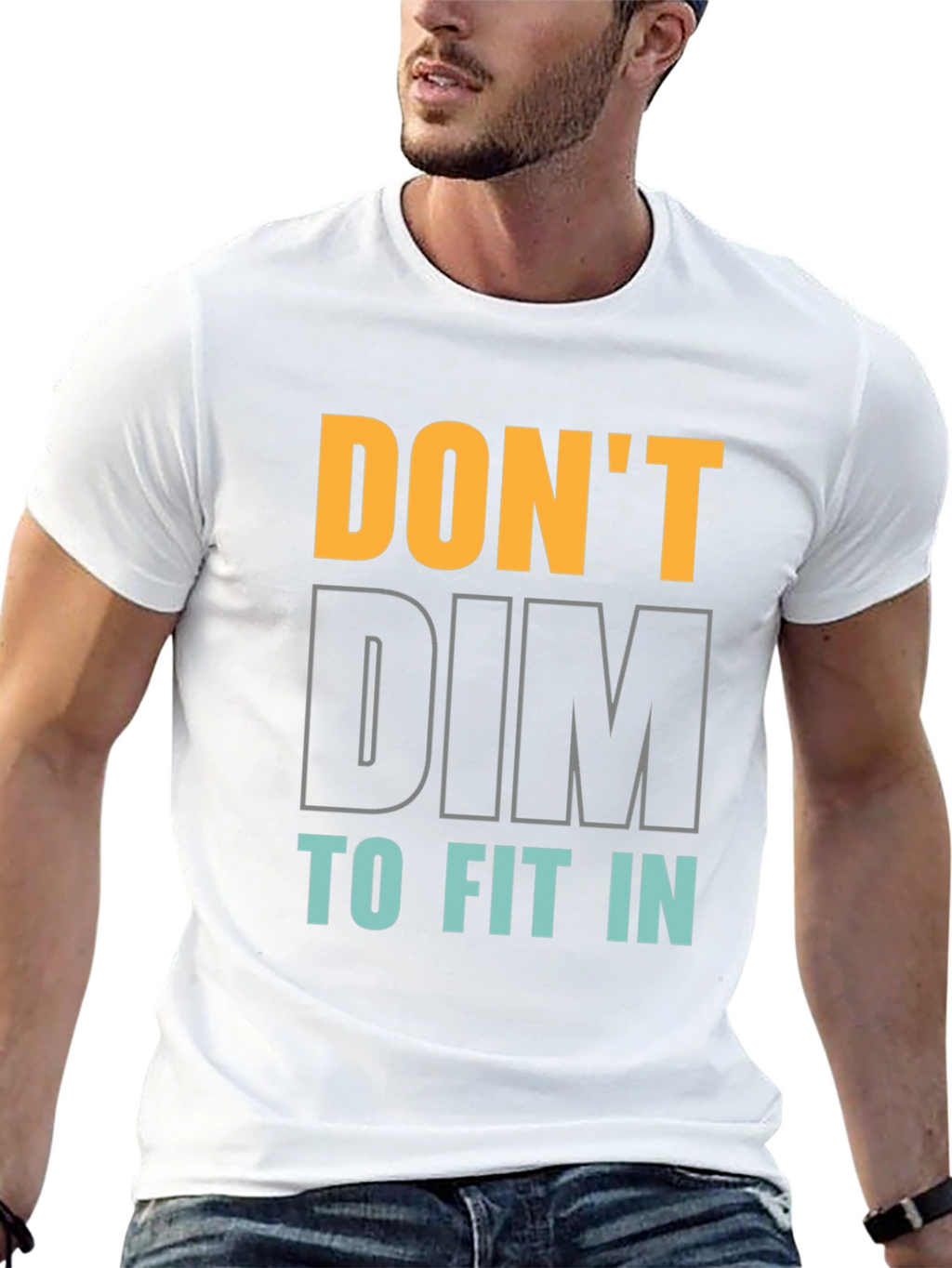Dont Dim to Fit In Graphic Tee - Black