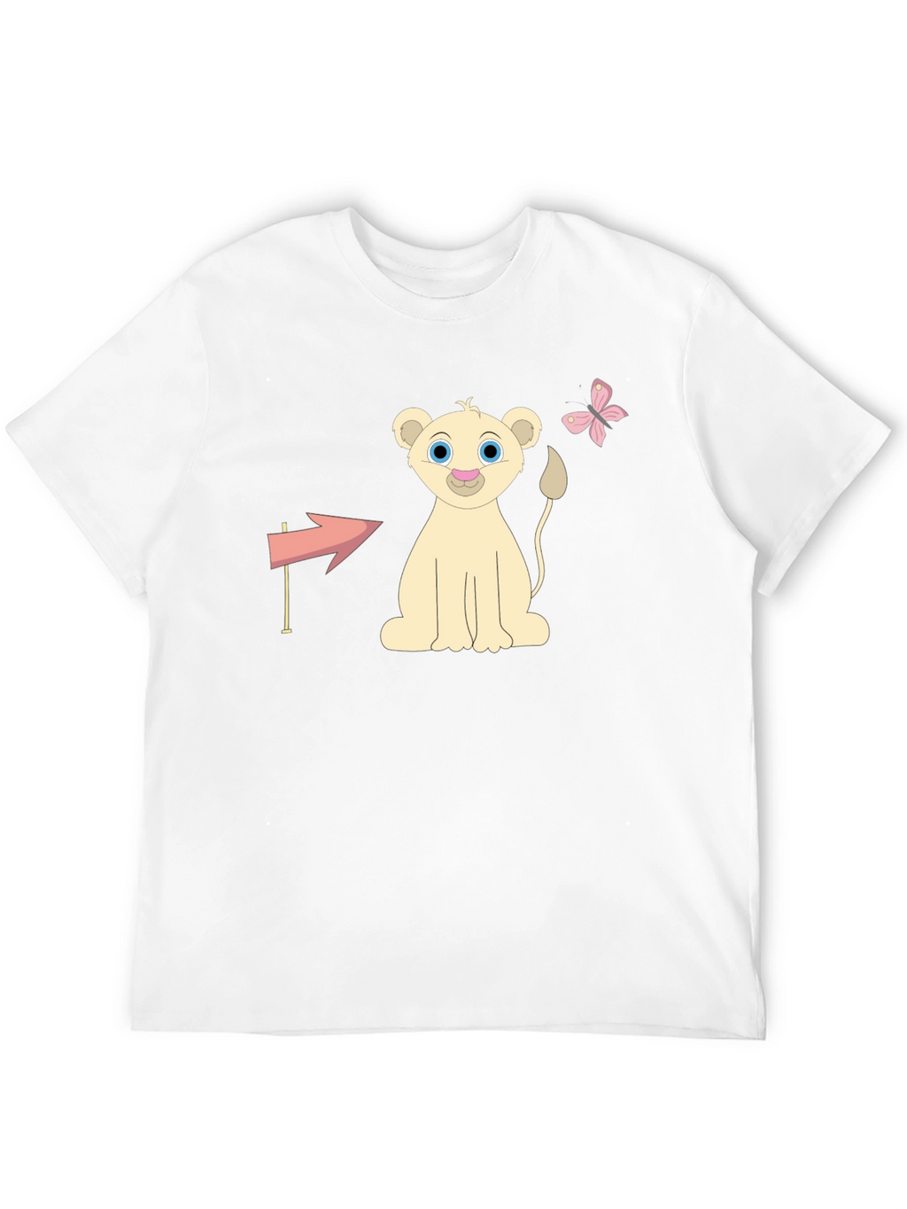 Cute Lion Cub Graphic Tee - Unisex Black T-Shirt