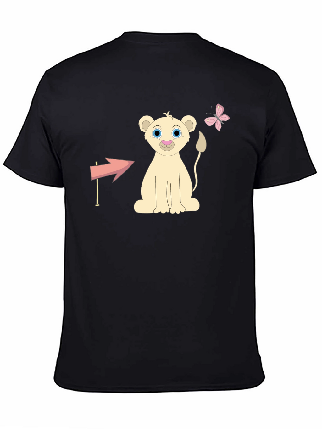 Cute Lion Cub Graphic Tee - Unisex Black T-Shirt