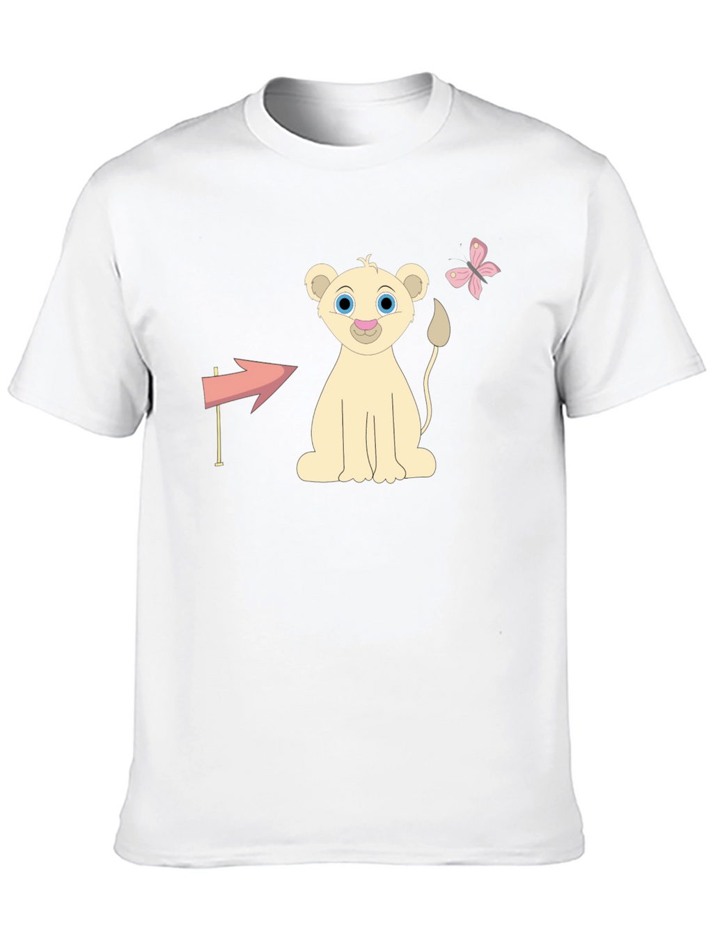 Cute Lion Cub Graphic Tee - Unisex Black T-Shirt