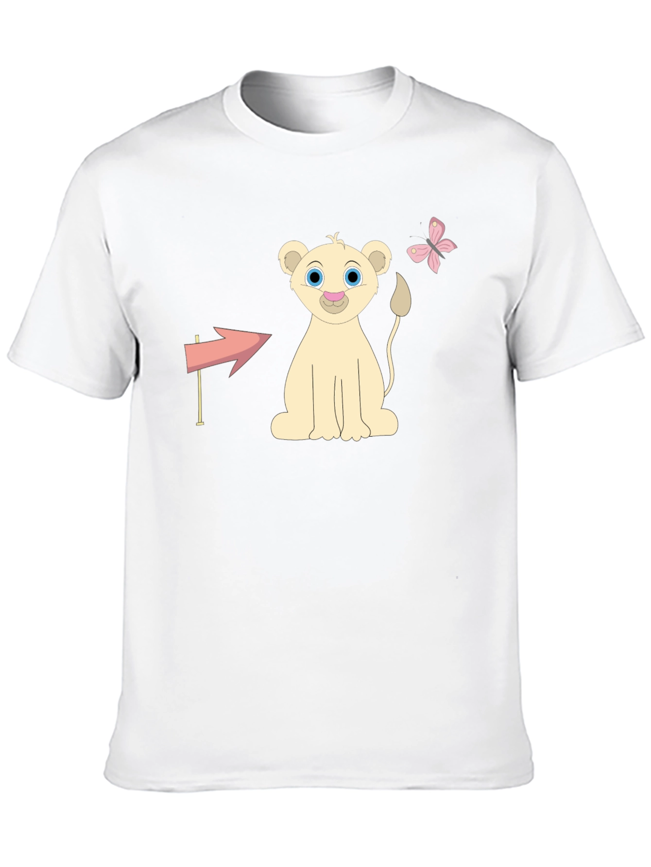 Cute Lion Cub Graphic Tee - Unisex Black T-Shirt