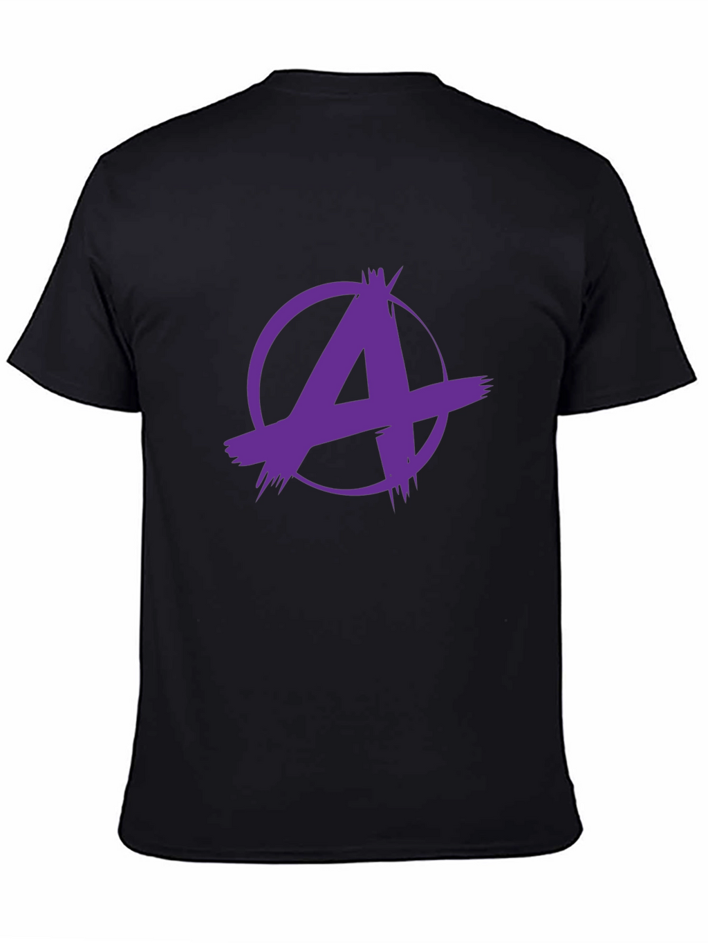 Edgy Purple A Graphic Black T-Shirt