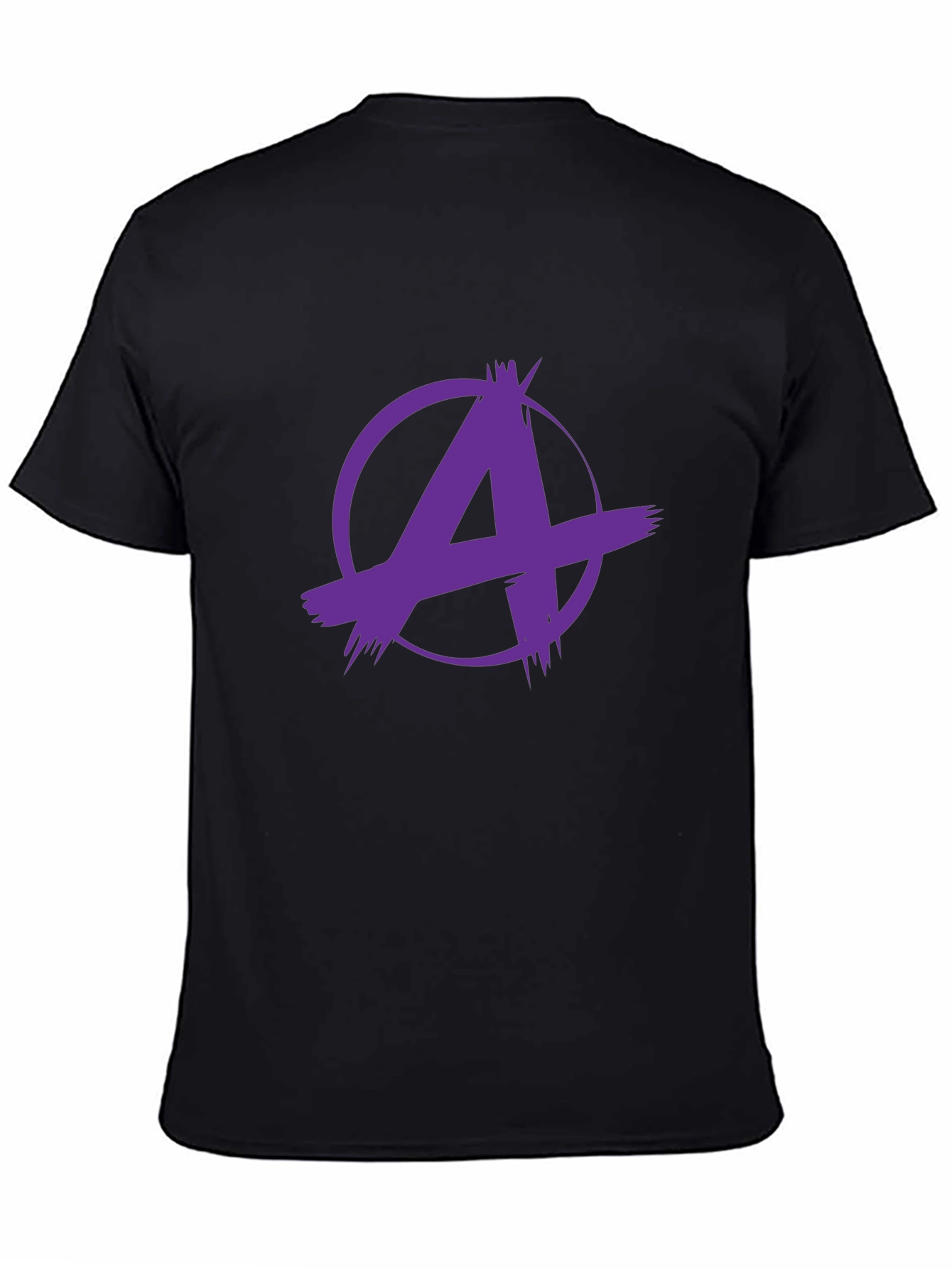 Edgy Purple A Graphic Black T-Shirt