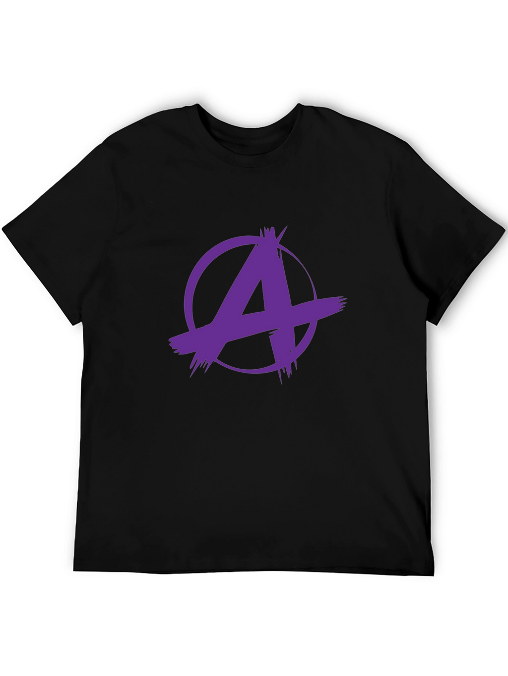 Edgy Purple A Graphic Black T-Shirt