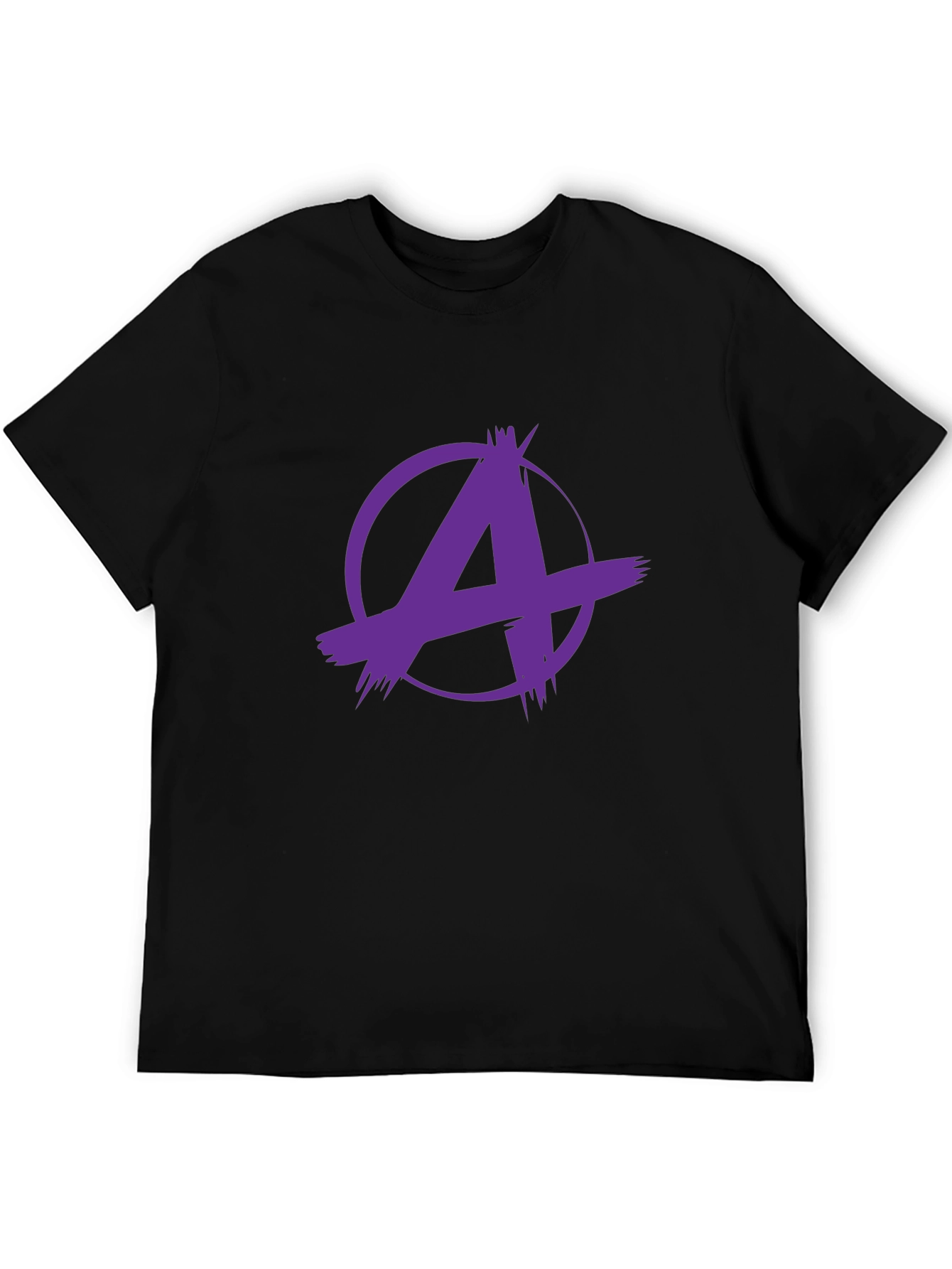 Edgy Purple A Graphic Black T-Shirt
