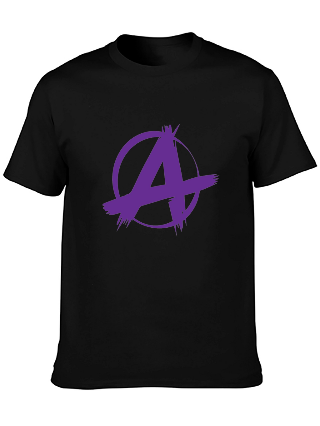Edgy Purple A Graphic Black T-Shirt
