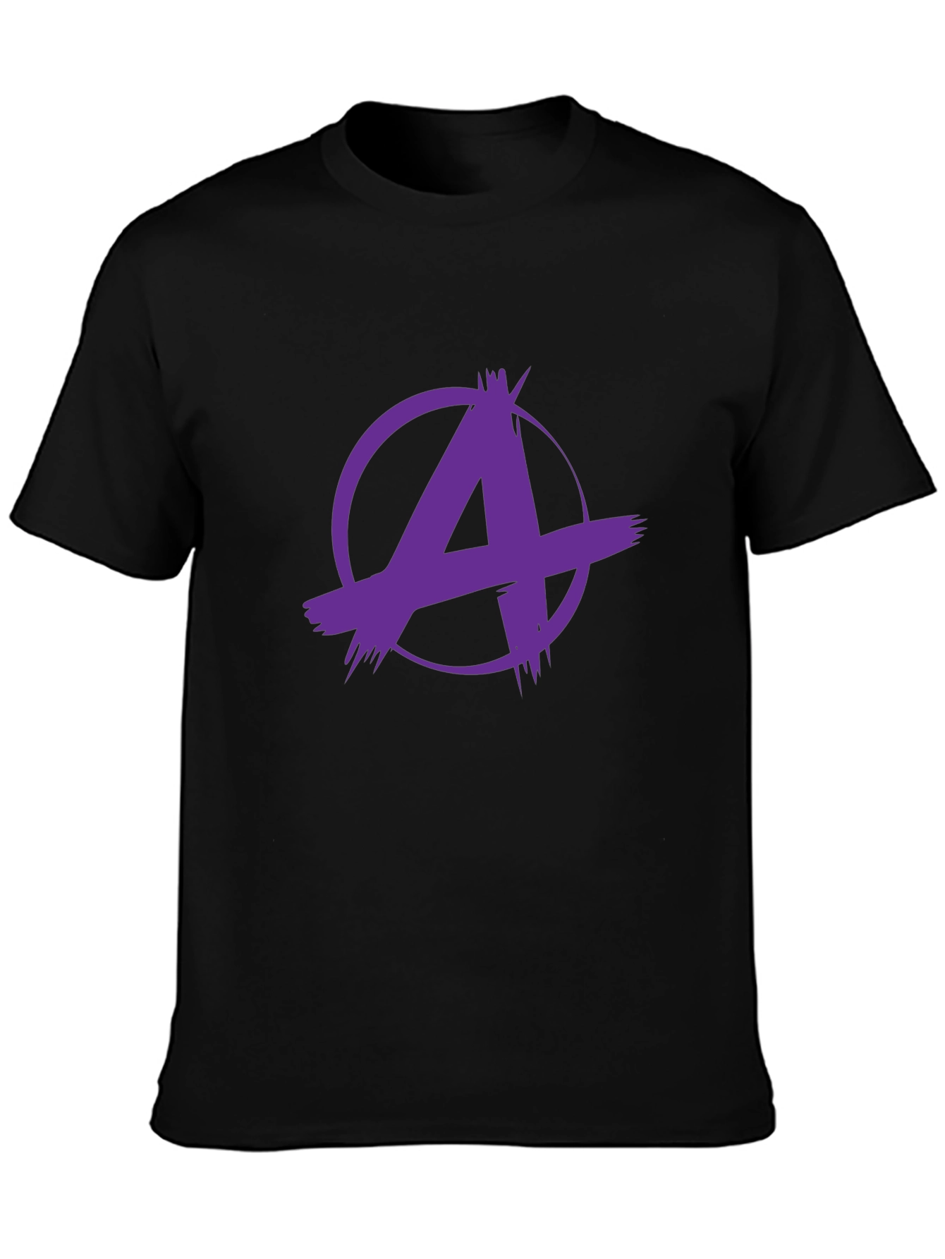 Edgy Purple A Graphic Black T-Shirt