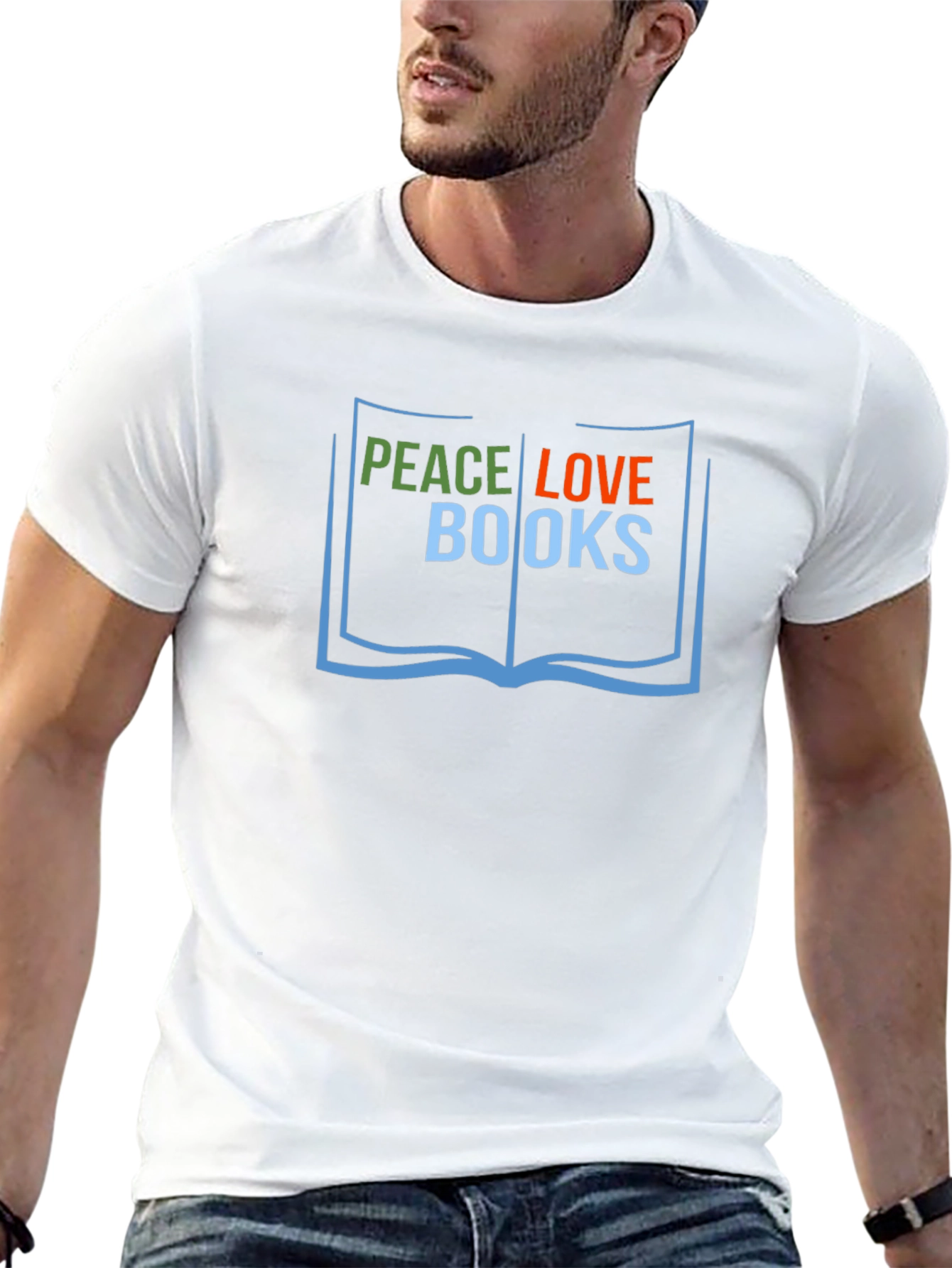Peace Love Books T-Shirt Reader Tee