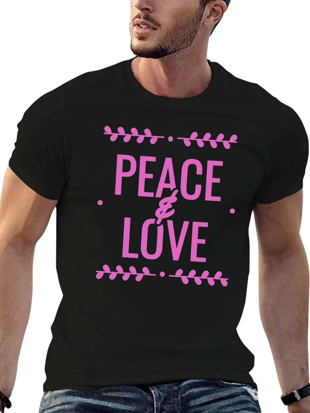 Peace & Love Graphic Tee - Black