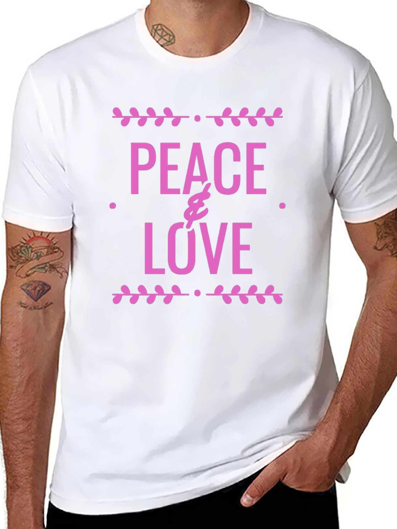 Peace & Love Graphic Tee - Black
