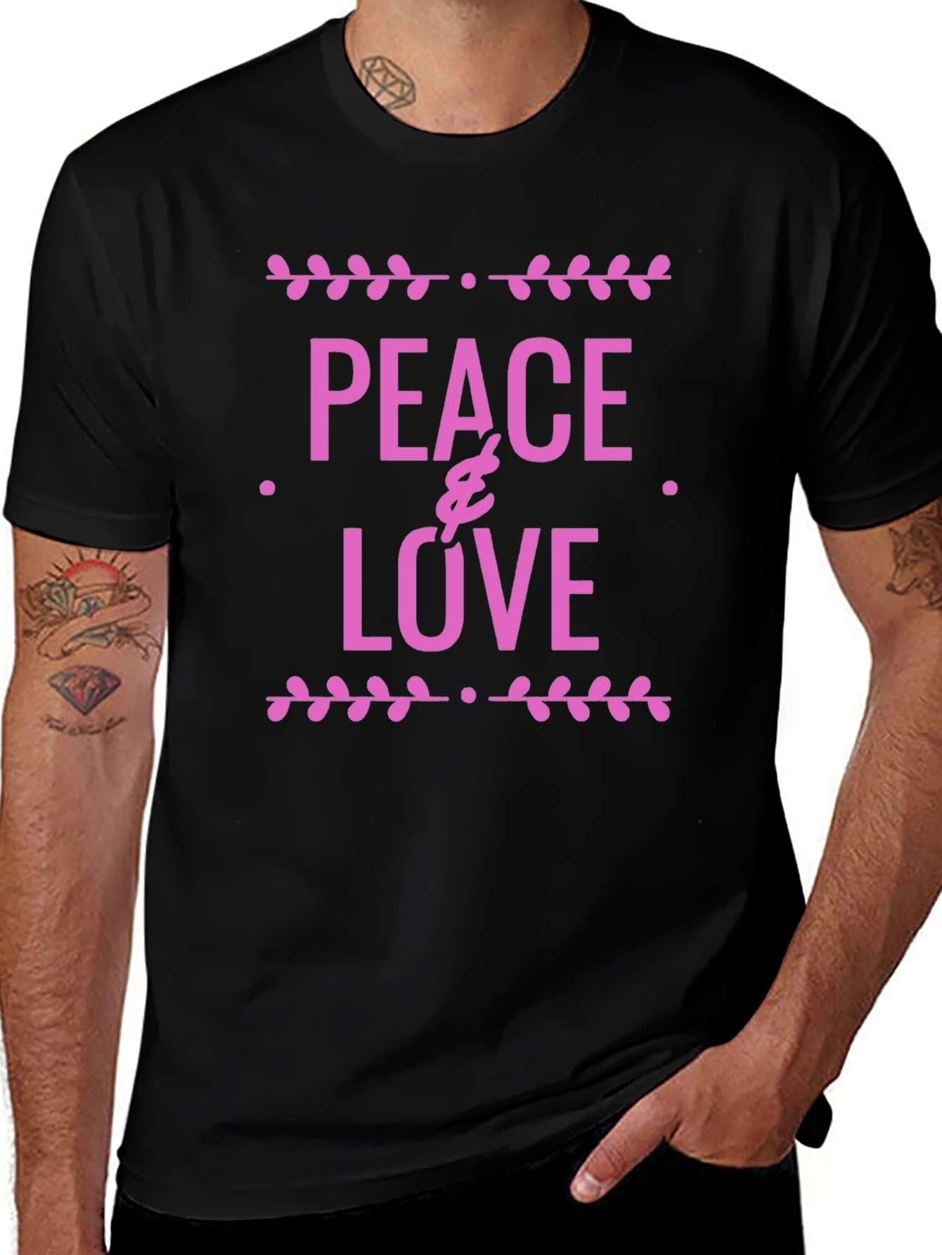 Peace & Love Graphic Tee - Black