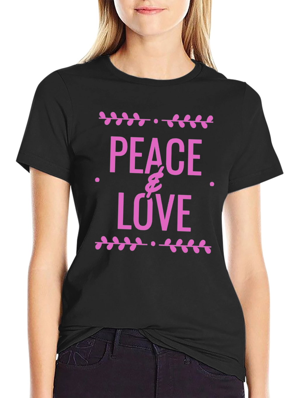 Peace & Love Graphic Tee - Black