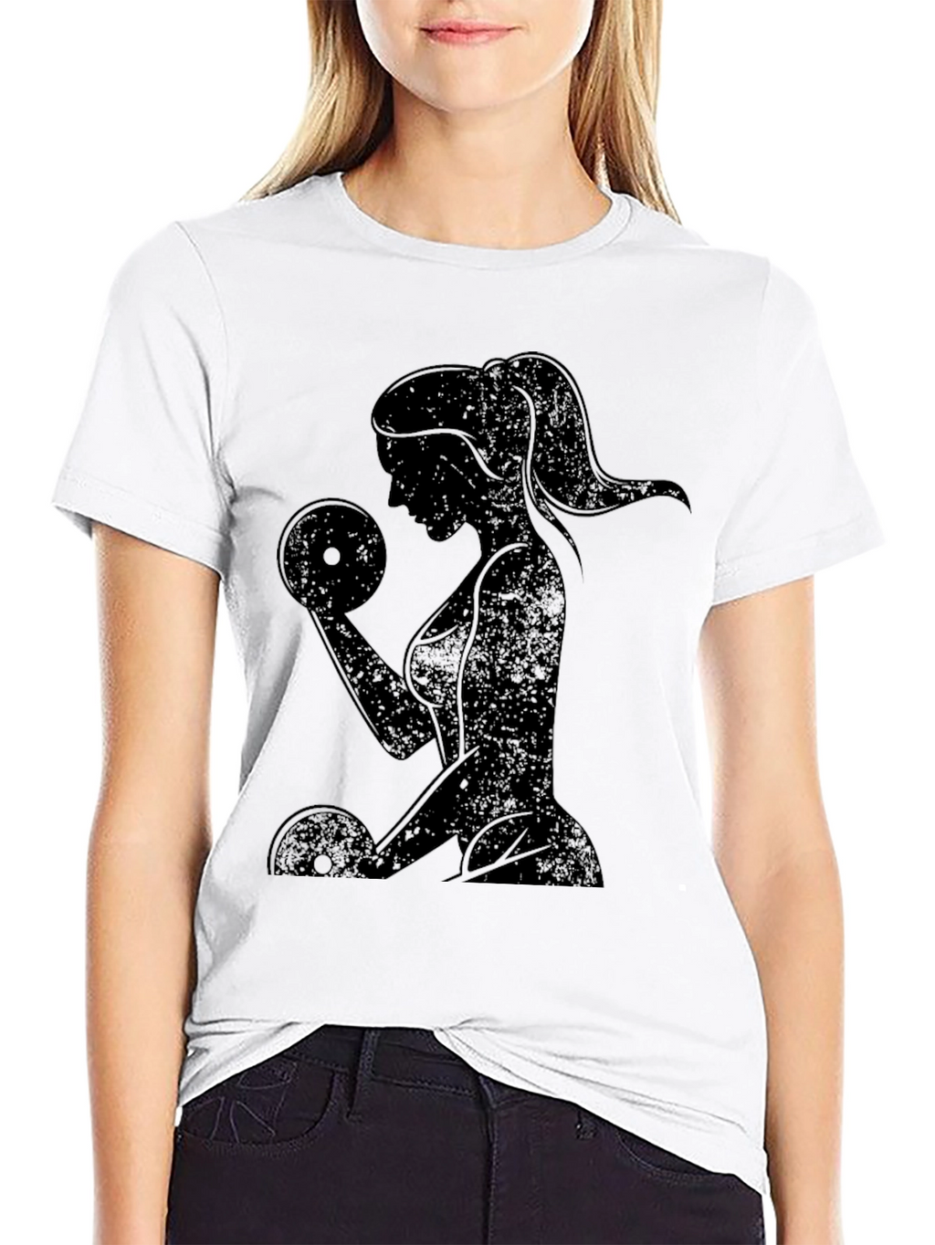 Womens Silhouette Workout Graphic T-Shirt