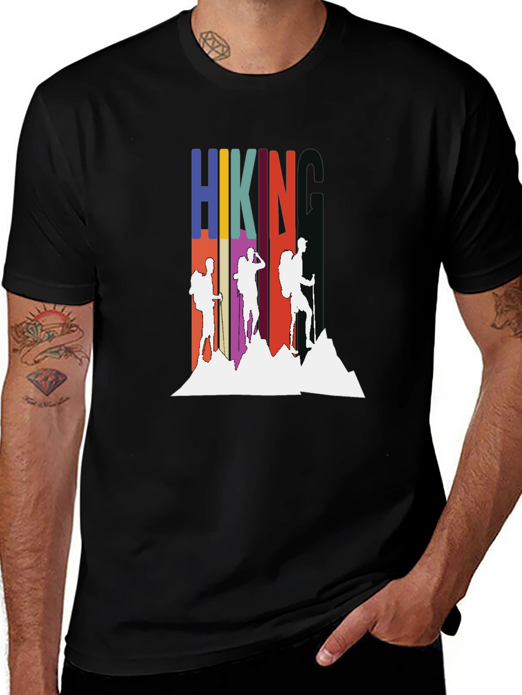 Hiking Adventure Graphic Tee - Black