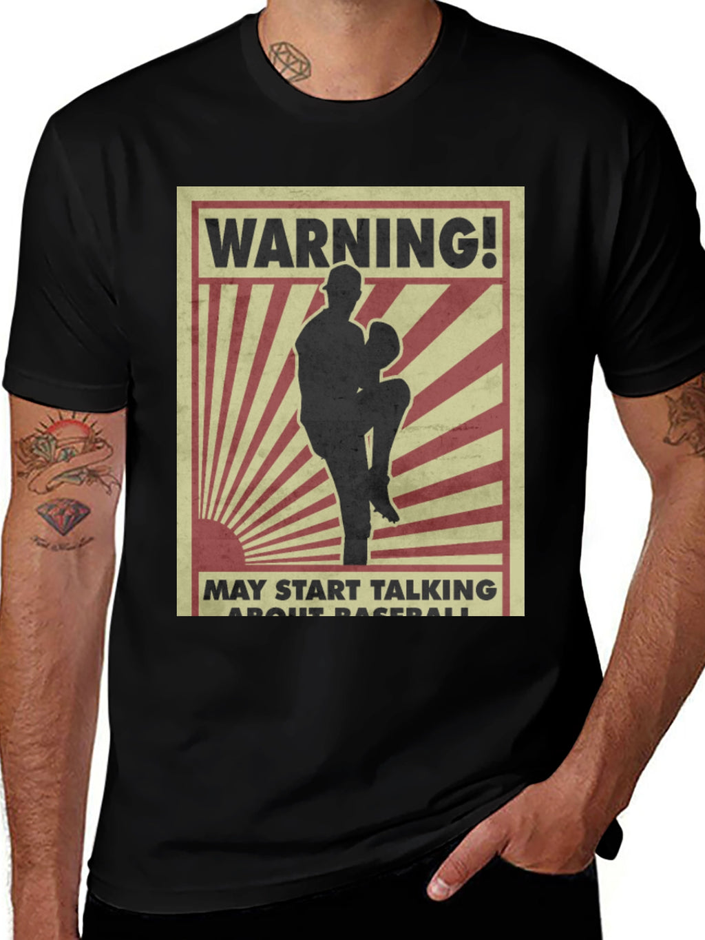 Warning Baseball T-Shirt