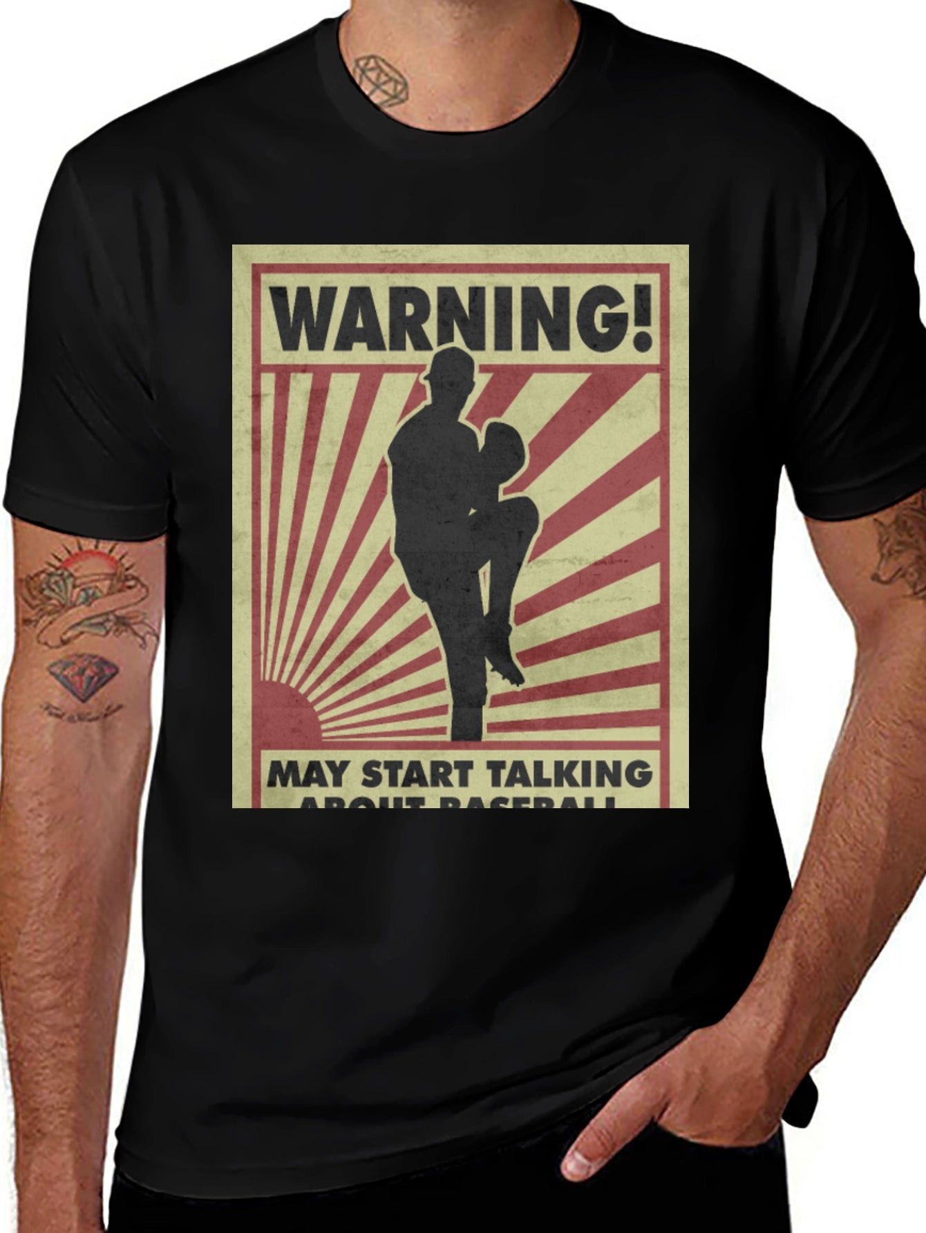 Warning Baseball T-Shirt