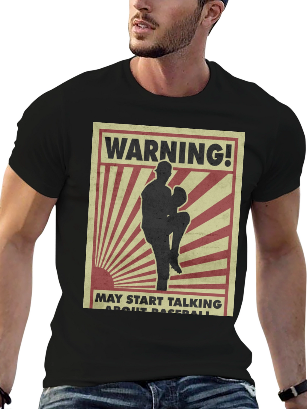 Warning Baseball T-Shirt