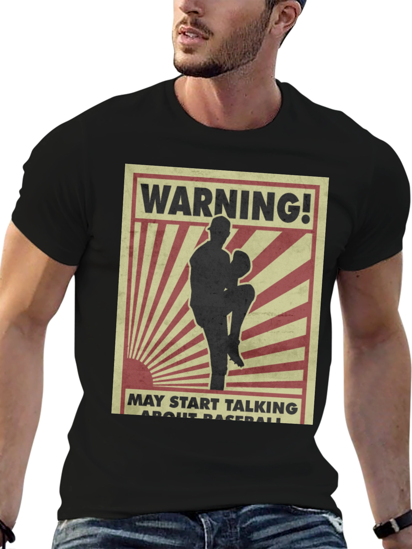 Warning Baseball T-Shirt