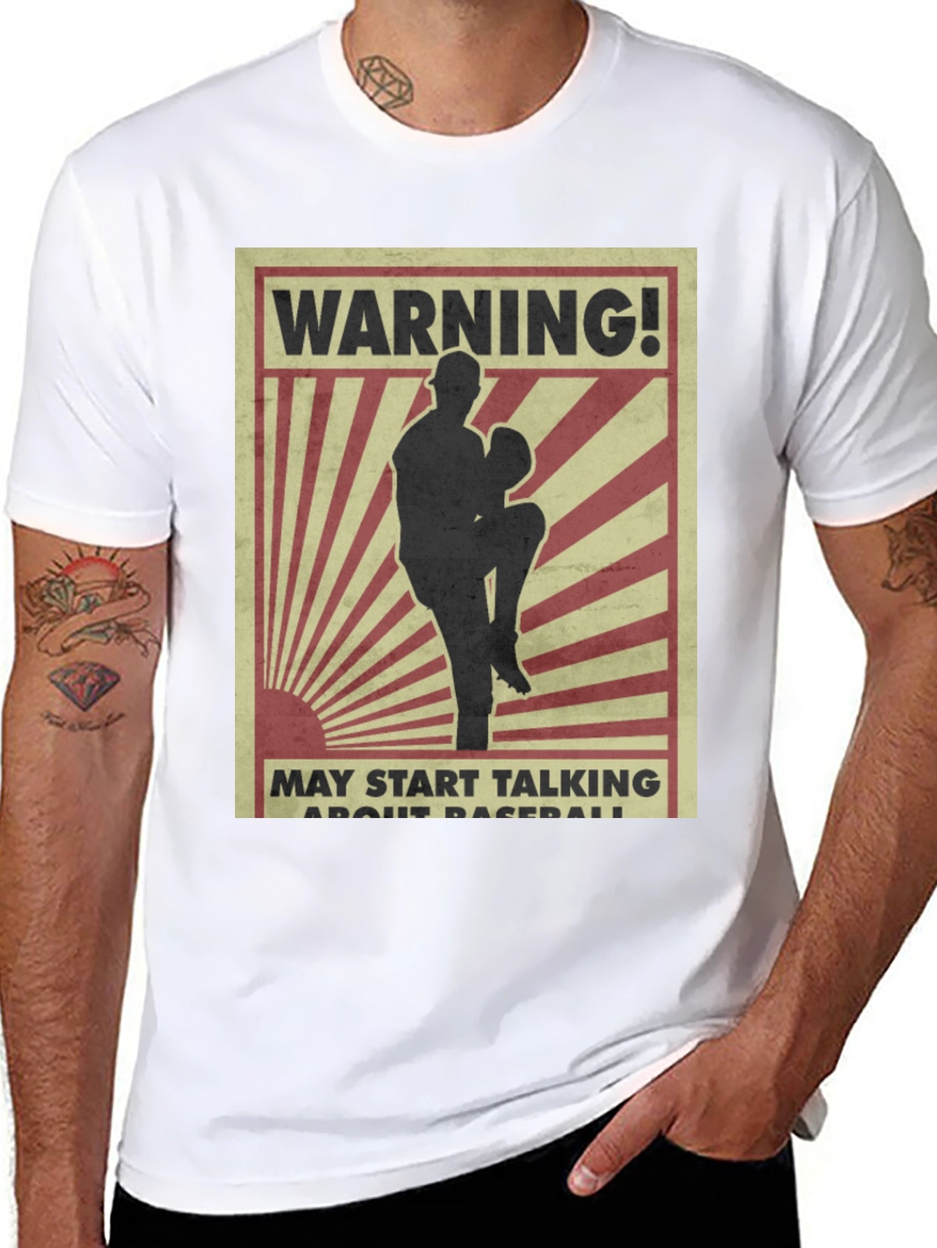 Warning Baseball T-Shirt