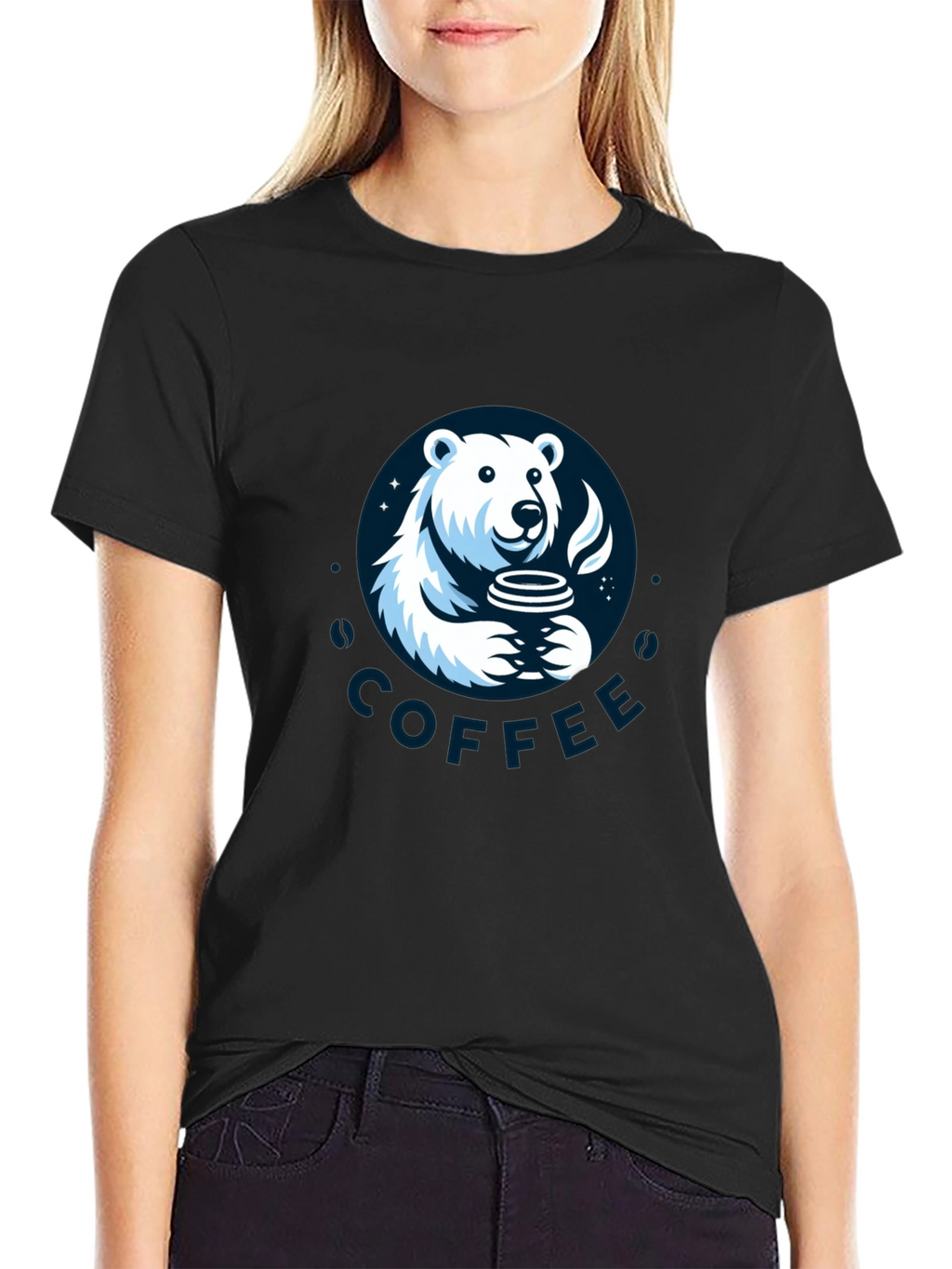 Polar Bear Coffee Graphic T-Shirt - Soft Cotton Tee