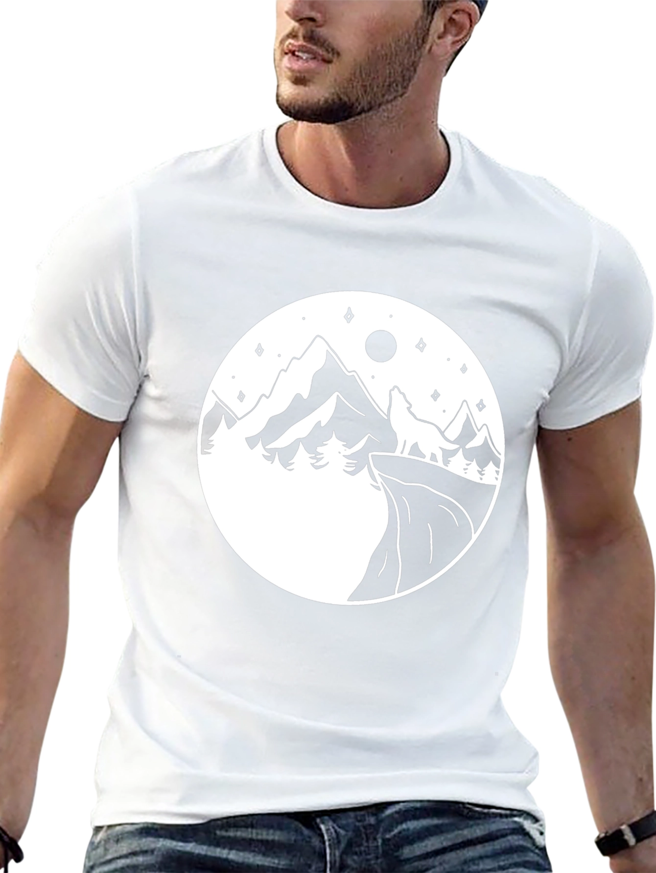 Mountain Wolf Graphic Tee - Black