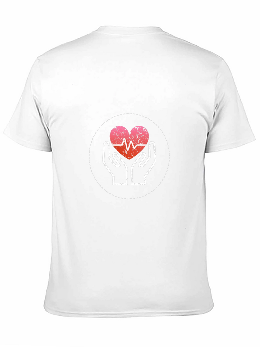 Heartbeat Hands Graphic Tee - Black Cotton Casual