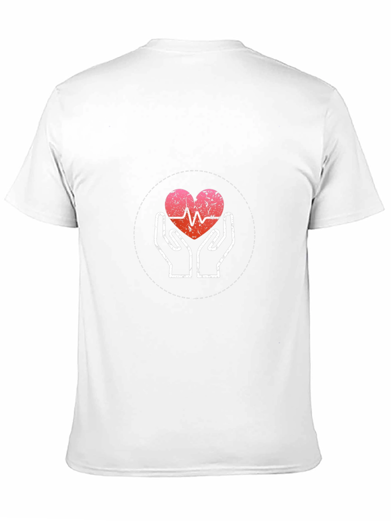Heartbeat Hands Graphic Tee - Black Cotton Casual