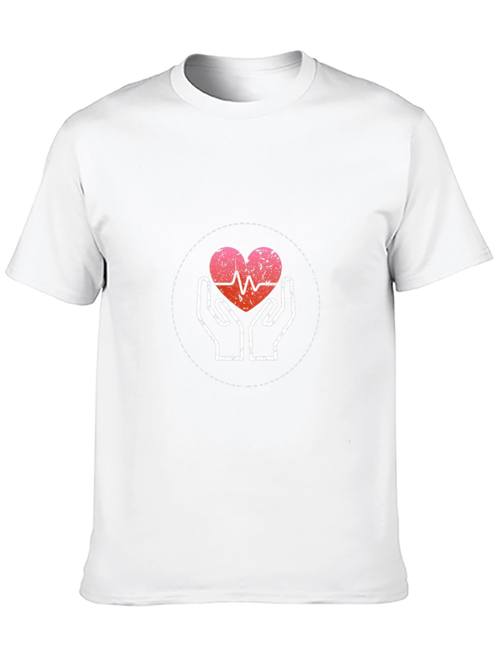 Heartbeat Hands Graphic Tee - Black Cotton Casual