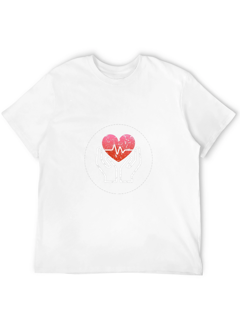 Heartbeat Hands Graphic Tee - Black Cotton Casual