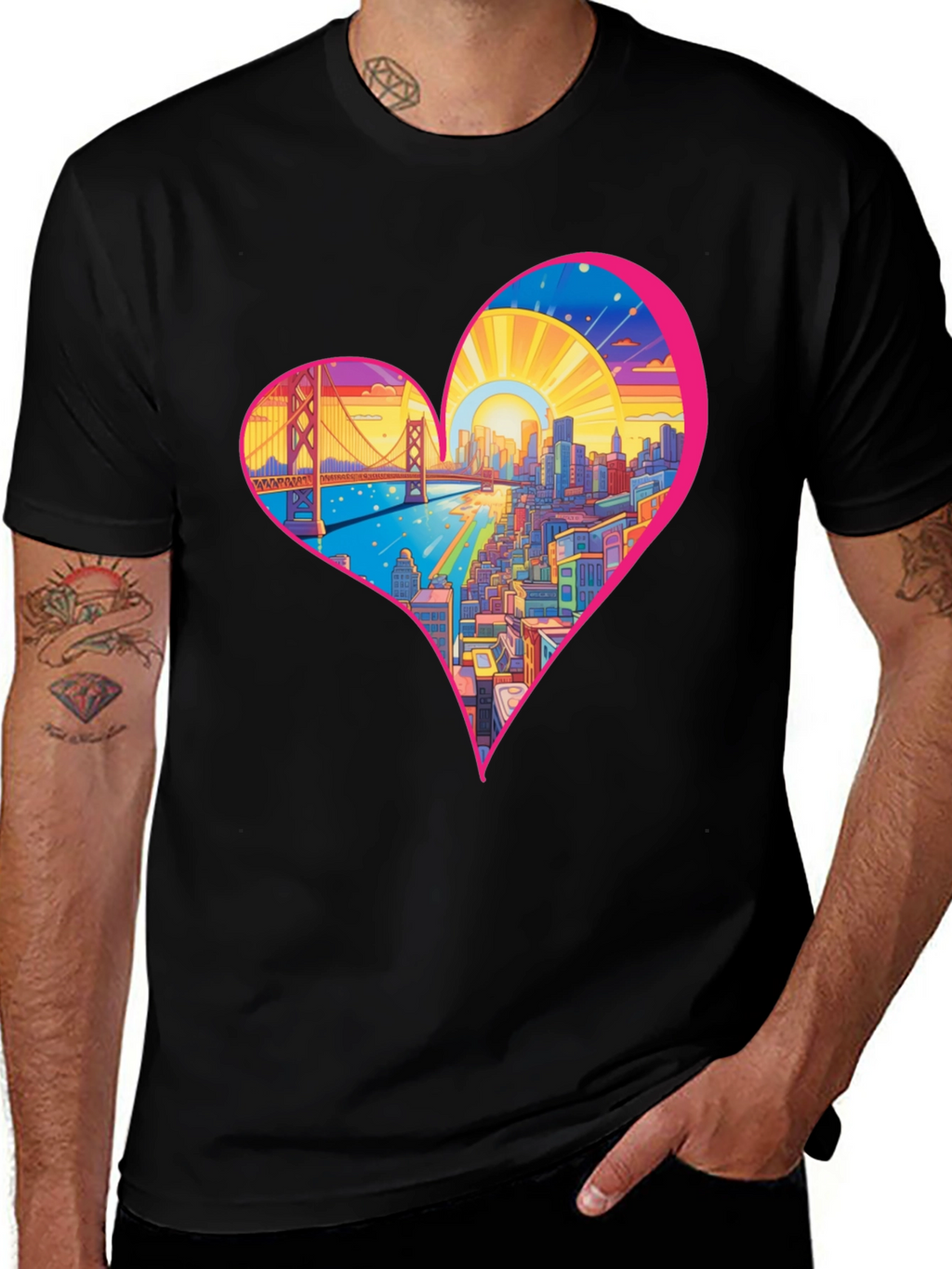 City Love Black Graphic Tee