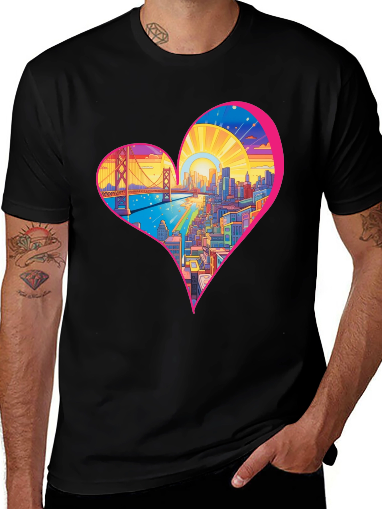 City Love Black Graphic Tee