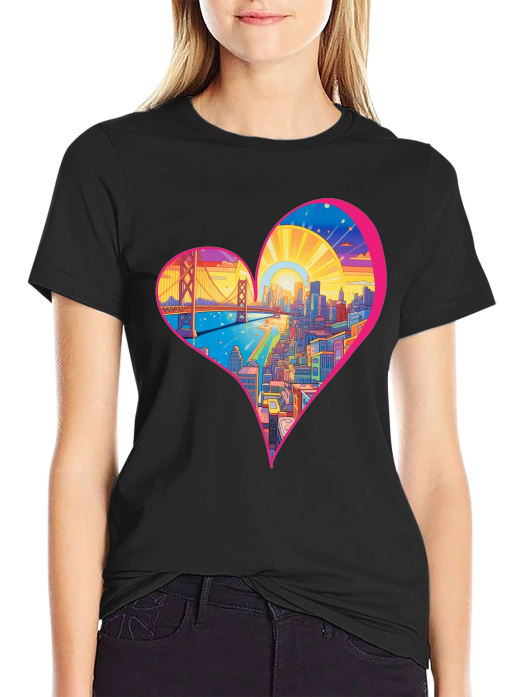 City Love Black Graphic Tee