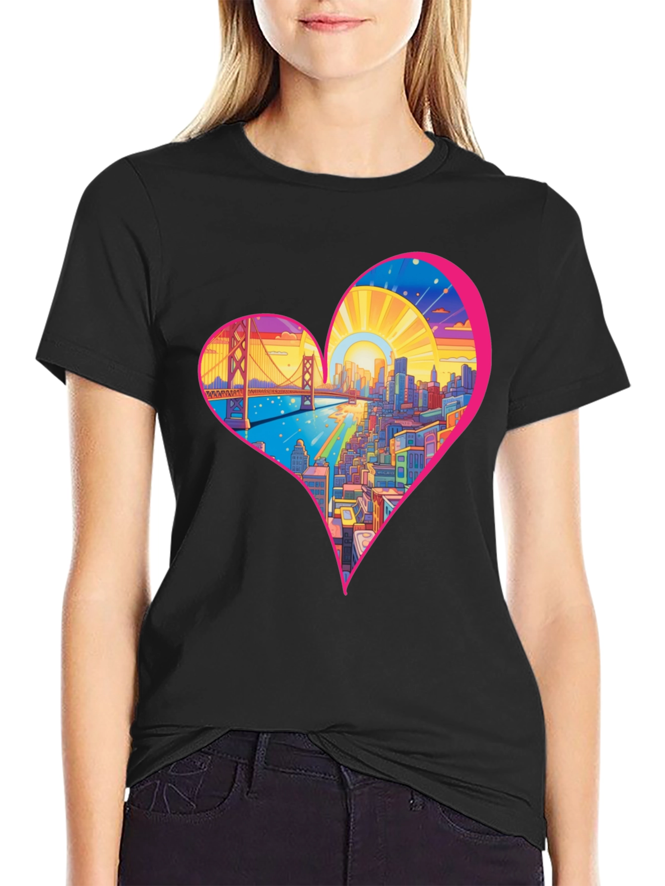 City Love Black Graphic Tee