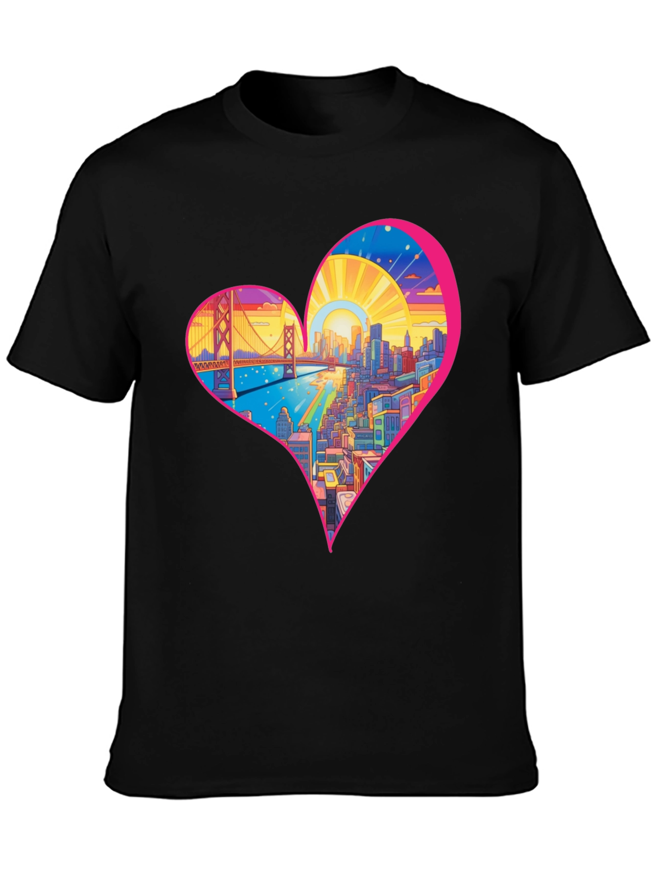 City Love Black Graphic Tee
