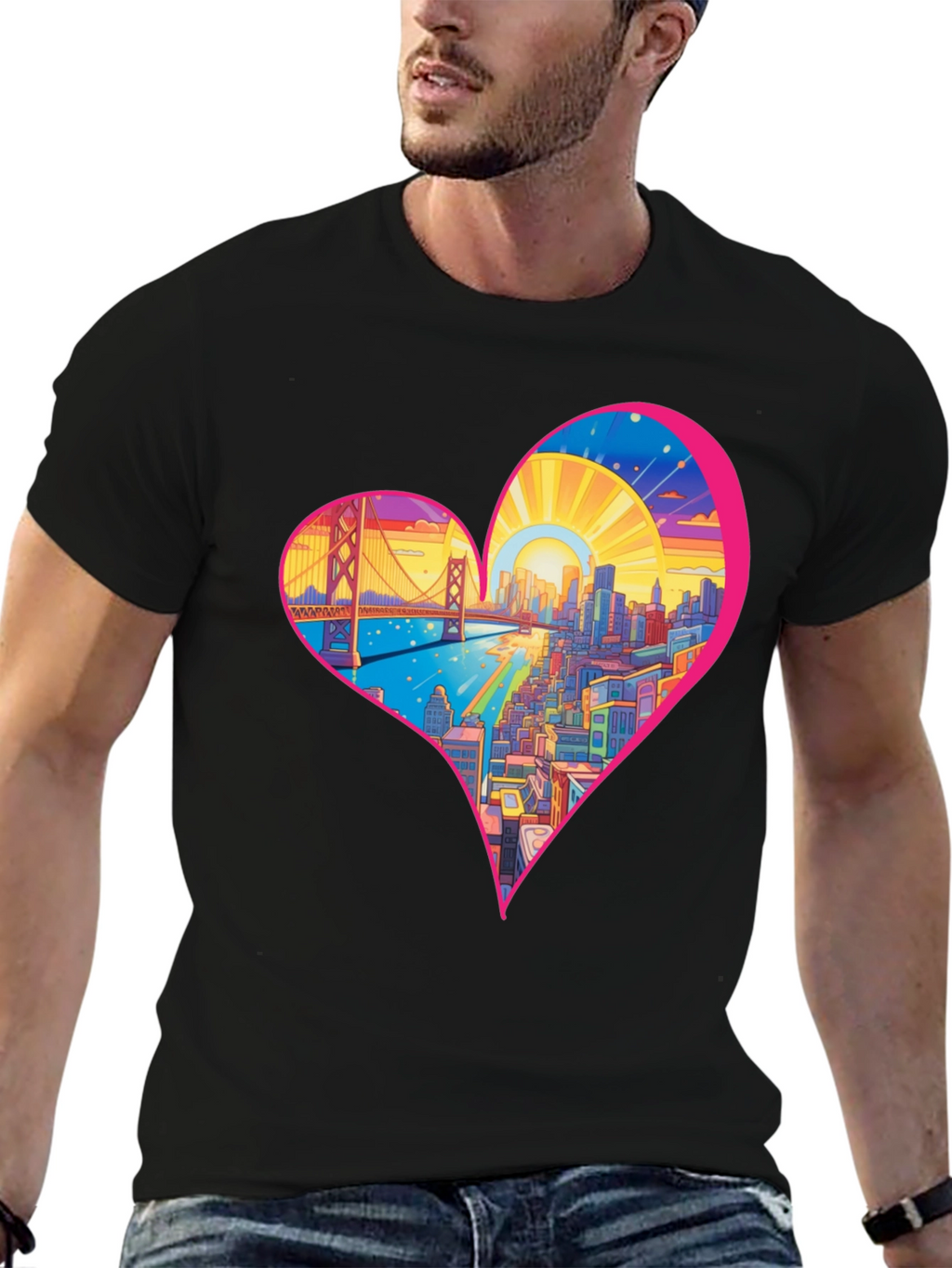 City Love Black Graphic Tee