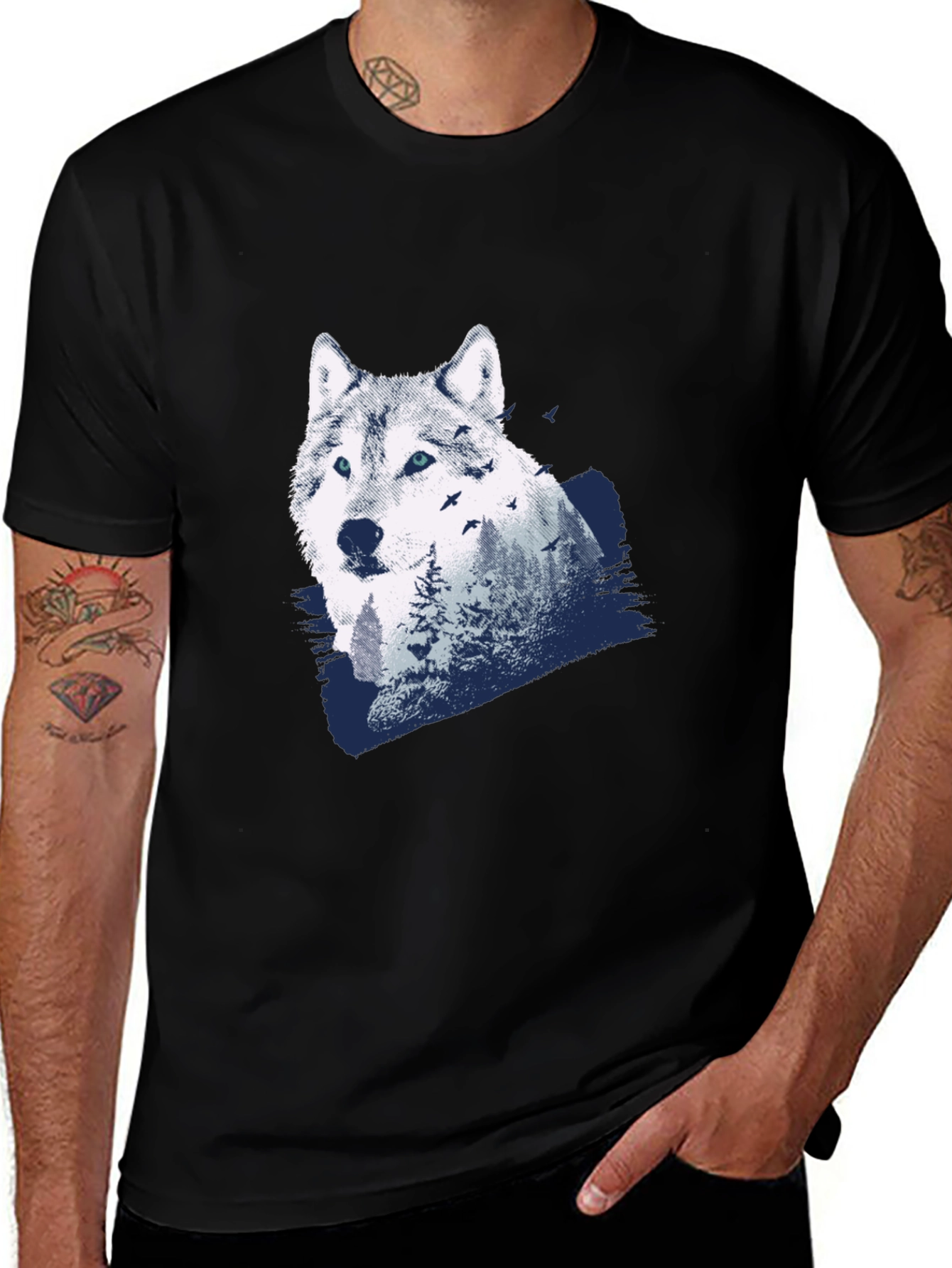 Wolf & Wilderness Graphic Tee - Nature Inspired Shirt