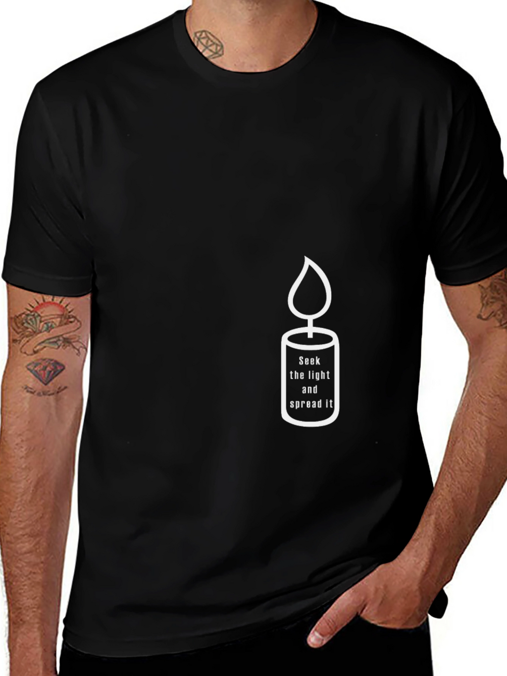 Candle Graphic Tee - Seek Light & Spread It