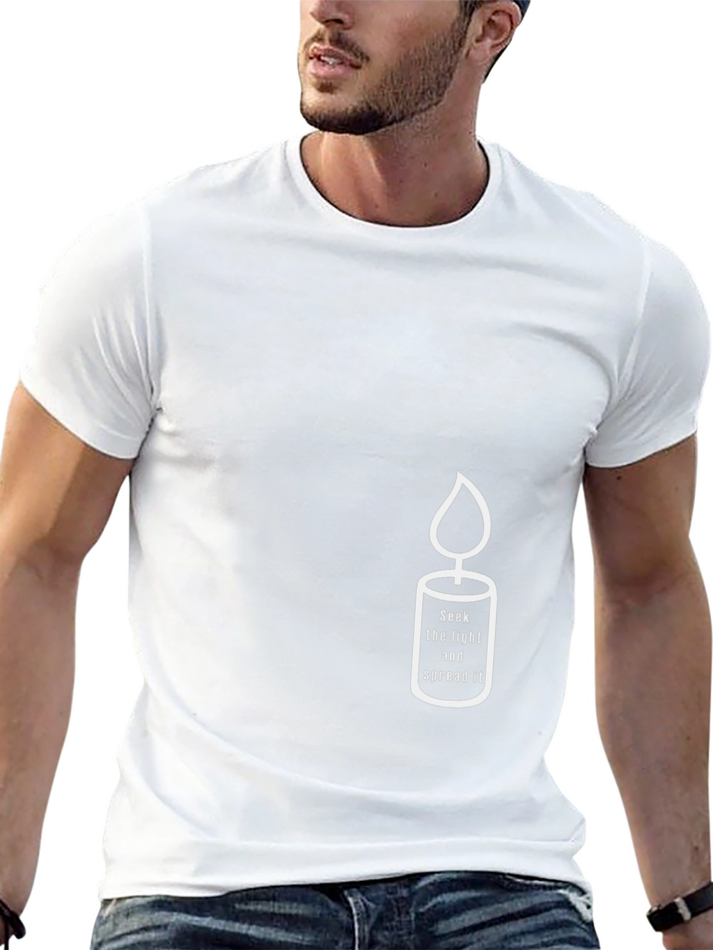 Candle Graphic Tee - Seek Light & Spread It