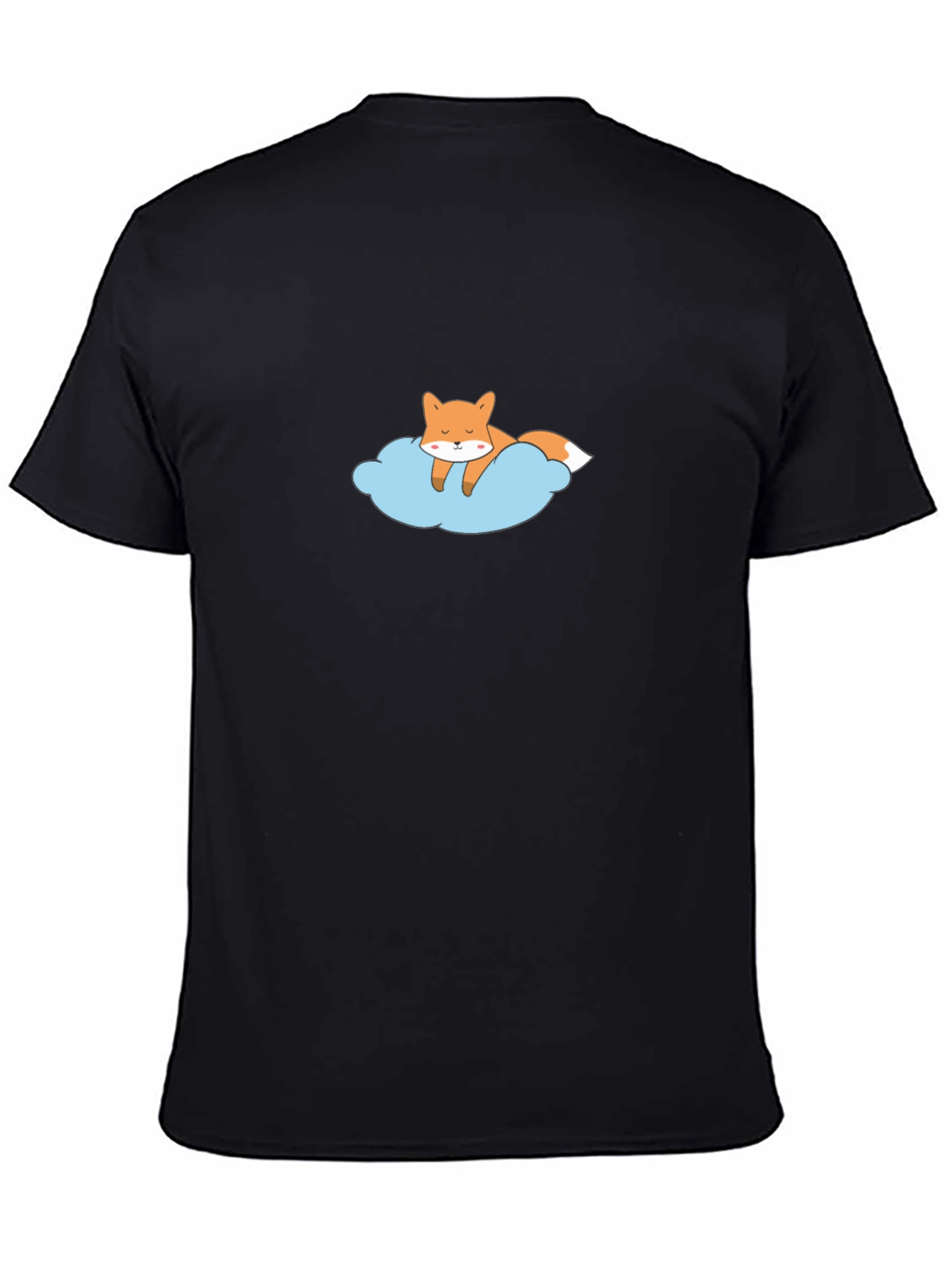 Dreamy Fox Graphic Tee - Black Cotton T-Shirt