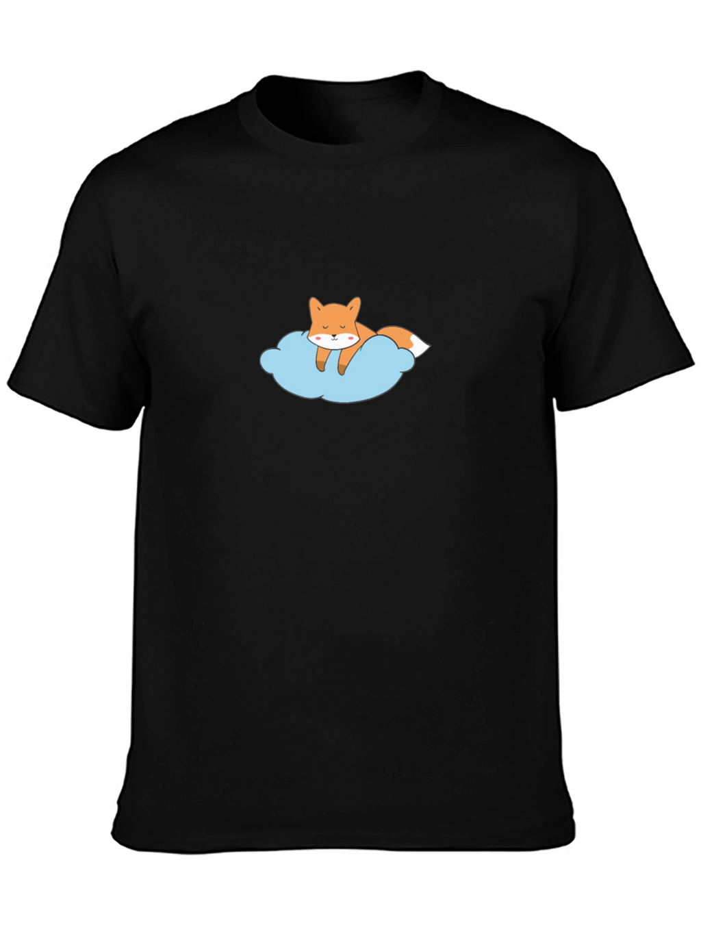 Dreamy Fox Graphic Tee - Black Cotton T-Shirt